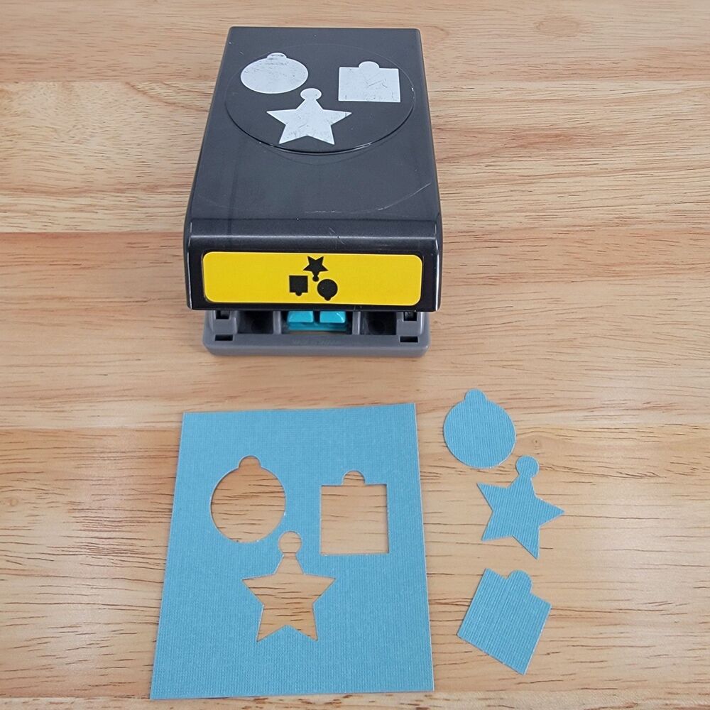 EK Success PHOTO TAGS 3-in-1 Paper Card Scrapbooking Craft Punch 1" Cutouts
